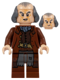 LEGO hp353 Argus Filch, Bald on Top, Reddish Brown Jacket